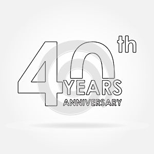 40 years anniversary icon or sign. Template for celebration and congratulation design. Vector illustration of 40th anniversary