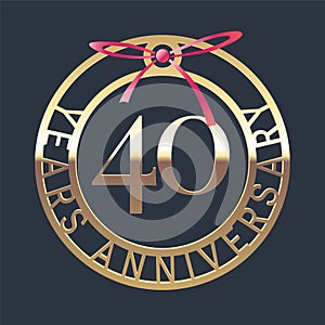 40 years anniversary vector icon, symbol