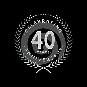 40 years design template. 40th vector and illustration