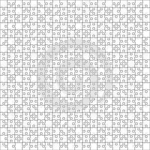 400 White Puzzles. Vector Illustration.