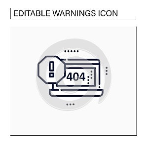 404 error line icon