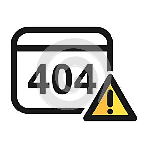 404 error line icon. Error on browser. Internet breakdown vector illustration