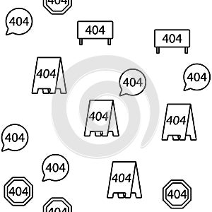 404 HTTP Error Message Vector Seamless Pattern