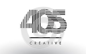 405 Black and White Lines Number Logo Design.