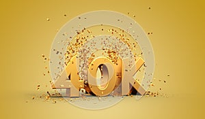 40K thank you illustration with golden text and confettis