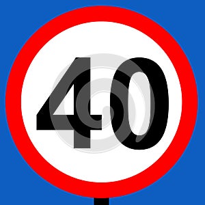 40mhp speed limit sign