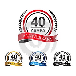 40th anniversary years circle ribbon