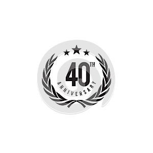 40th year celebrating anniversary emblem logo design vector template