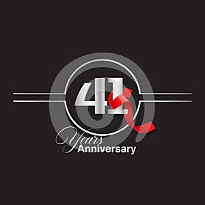 41 Year Anniversary celebration Vector Template Design Illustration