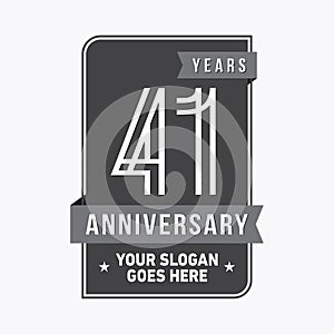 41 years celebrating anniversary design template. 41st logo. Vector and illustration.
