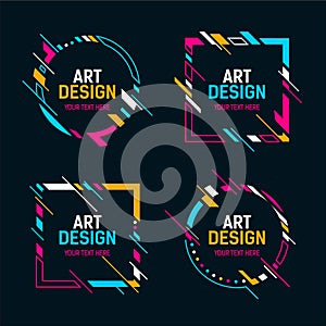 412_Vector frame for text Modern Art graphics for hipsters stylish