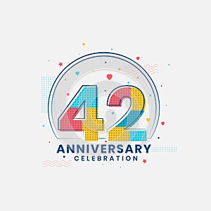 42 Anniversary celebration, Modern 42nd Anniversary design