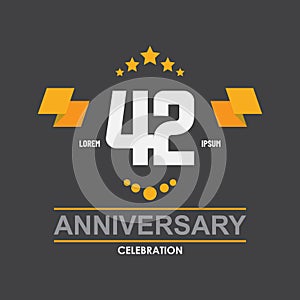 42 anniversary celebration vector concept template design