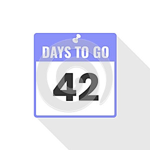 42 Days Left Countdown sales icon. 42 days left to go Promotional banner