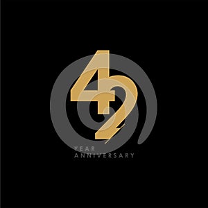 42 Year Anniversary Celebration Vector Template Design Illustration