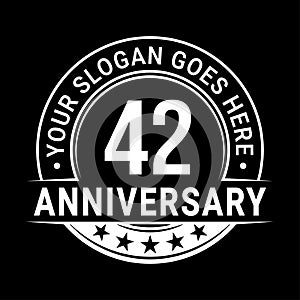 42 years anniversary. 42nd anniversary logo design template. Vector and illustration.
