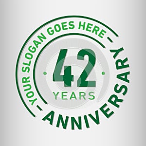 42 Years Anniversary Celebration Design Template. Anniversary vector and illustration. Forty-two years logo.