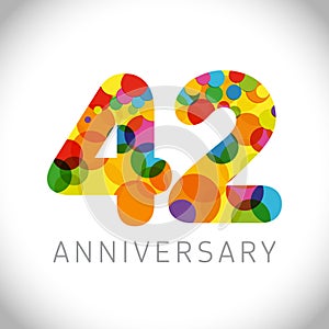 42 years anniversary circle colorful logo