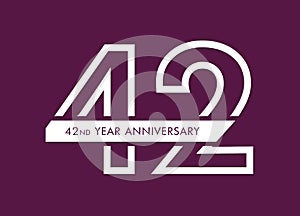 42 years anniversary image vector, 42nd anniversary celebration logotype