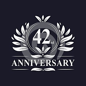 42 years Anniversary logo, luxurious 42nd Anniversary design celebration.