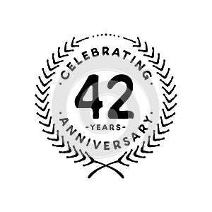 42 years design template. 42nd vector and illustration