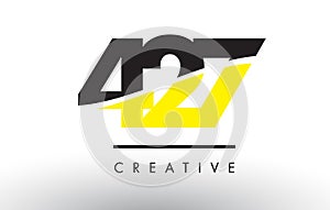 427 Black and Yellow Number Logo Design.