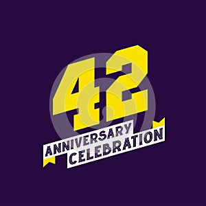 42nd Anniversary Celebration vector design, 42 years anniversary