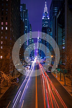 42nd Street in New York City at Night