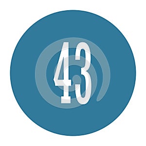 43 numeral logo with round frame in blue color