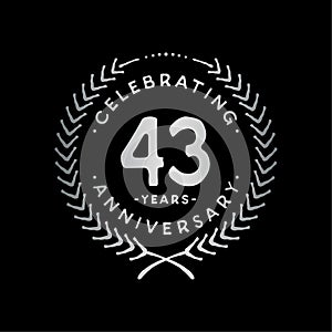 43 years design template. 43rd vector and illustration