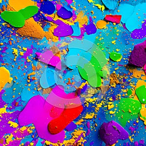 433 Abstract Paint Blobs: A vibrant and dynamic background featuring abstract paint blobs in bold and energetic colors that crea