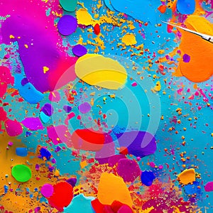 433 Abstract Paint Blobs: A vibrant and dynamic background featuring abstract paint blobs in bold and energetic colors that crea