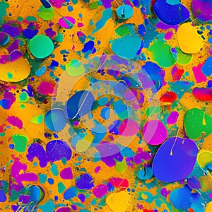 433 Abstract Paint Blobs: A vibrant and dynamic background featuring abstract paint blobs in bold and energetic colors that crea