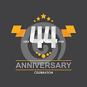 44 anniversary celebration vector concept template design