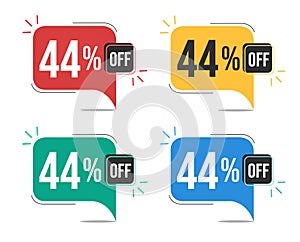 44 percent off. Colorful tags.