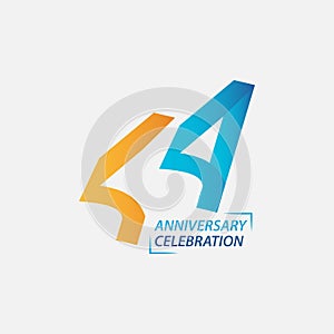 44 Year Anniversary Celebration Vector Template Design Illustration