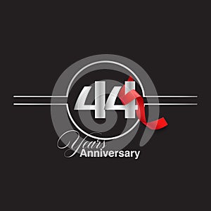 44 Year Anniversary celebration Vector Template Design Illustration