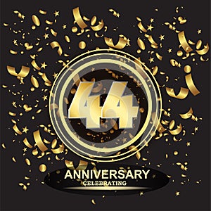 44 year anniversary logo template vector