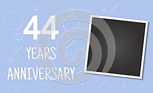 44 years anniversary photo frame card.