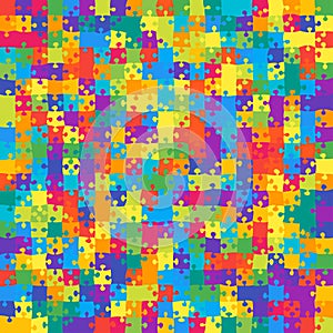 441 MultiColor Background. Jigsaw Puzzle Banner.