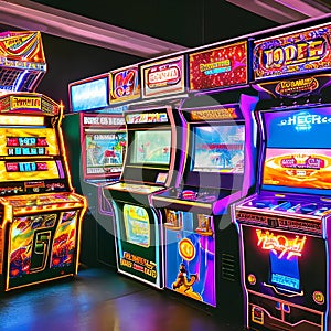 442 Retro Arcade Games: A nostalgic and vintage-inspired background featuring retro arcade games in vibrant and retro colors tha