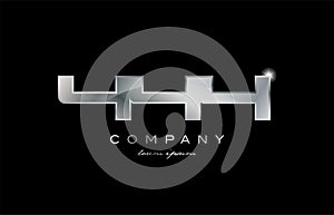 444 silver metal number company design logo