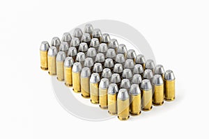 .45 acp semiwadcutter bullet isolated on a white background