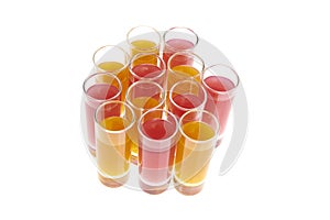 45 degree angle Tall Shot Glasses with Tang Shot & Pink Pussy Cat