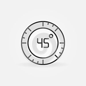 45 degree vector concept circular icon in outline style