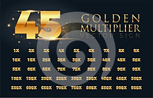 45 Golden Multiplier Vector Sign