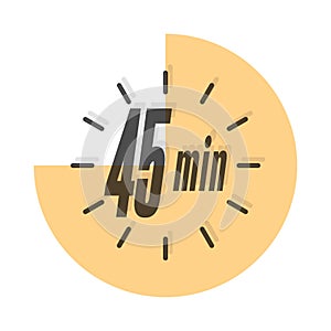 45 minutes. Timer, clock, or stopwatch icon. The timestamp