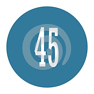 45 numeral logo with round frame in blue color