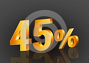 45% off 3d gold, Special Offer 45% off, Sales Up to 45 Percent, big deals, perfect for flyers, banners, advertisements, stickers,