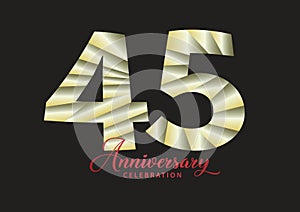 45 year anniversary celebration logotype vector, 45 number design, 45th Birthday invitation, anniversary logo template, logo